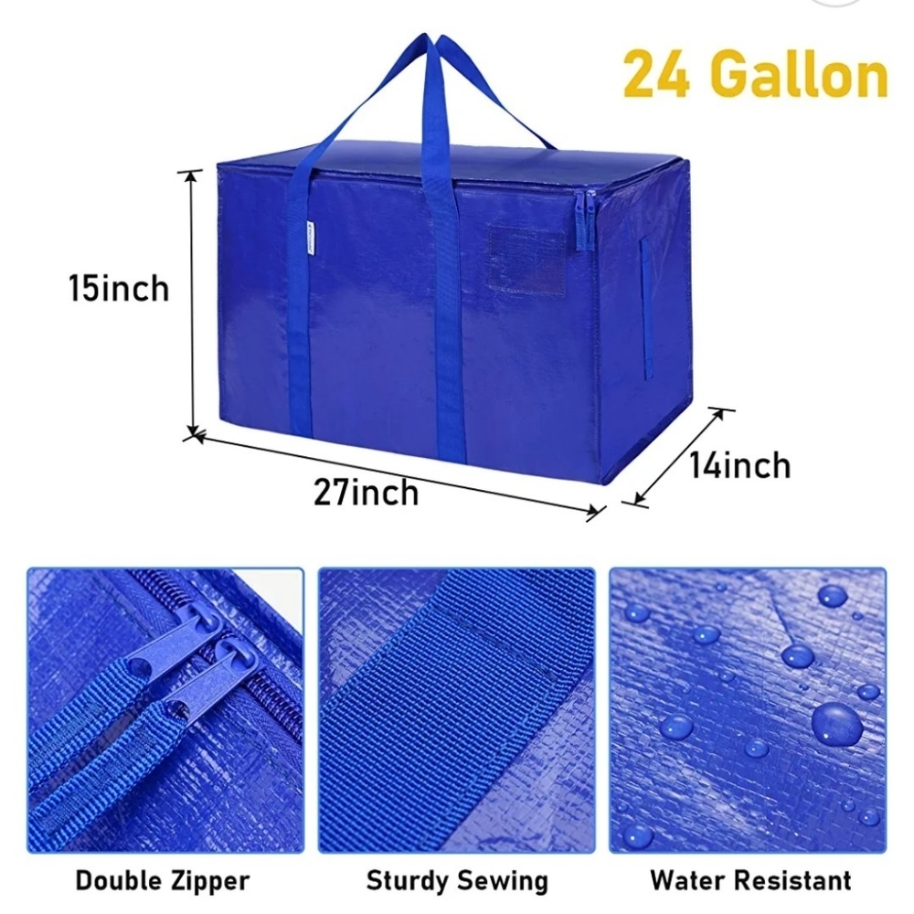 24 Gallon Heavy Duty Tool Clothes Cargo Moving Bag Storage Organization - Picture 3 of 9